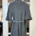 Merona Women's Medium Gray Chunky Knit Cozy Wool Blend Belted Button Up Cardigan Photo 1