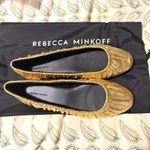  Sparkly Gold Glitter Rebecca Minkoff Ruched Ballet Flats 7.5 NIB Photo 2