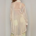 POL  open crochet Button down shacket. Antique white. Size Medium Photo 2