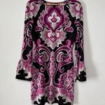 International Concepts Pink Black White Bell Sleeve Jersey Knit Dress Size M Size M Photo 0