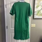 ZARA  Green Embroidered Two-Textured Pullover V-Neck Dress- Small Photo 1