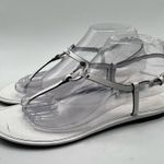 Tory Burch  RING T-STRAP SANDAL white leather size 8.5M slingback Photo 2