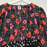 ASOS NEW  Floral Polka Dot Tiered Smock Mini Dress Black Orange Pink Size 4 Photo 8