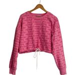 Juicy Couture Forever 21 Crop Sweatshirt L Pink Long Sleeve Drawstring Casual Photo 1