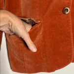 Judith Hart Burnt Orange Rust Velvet Blazer Size 10 Pockets Paisley Liner Photo 4