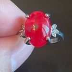 Red sapphire S925 silver ring size 6.5 Photo 4