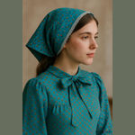 Vintage handmade Floral Bonnet with Ruffle Trim • farmhouse • prairie • cottage Blue Photo 1