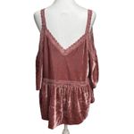 City Streets Cold Shoulder Top Plus Size 1X Velvet Holiday Babydoll Y2K Photo 3