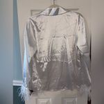 Sleek White Satin Button Photo 3