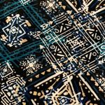 Black Teal Buttery Soft Elastic Waist Aztec Leggings One Size NWOT #6665 Photo 2