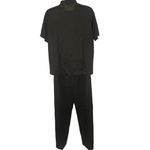 Vintage Shadowline Pajama Set Black Size S 32 Short Sleeve Mandarin Nylon Photo 1