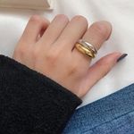 NEW 6pc “18k Gold Plated Chunky Ring Set” Silver Photo 4