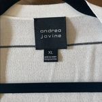 Andrea Jovine AJ  Lightweight Stripe White/Black Short Sleeve Open Cardigan XL Photo 4