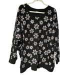 Torrid  Plus Size Goth Emo Skull Black and White Snowflake Sweatshirt Pullover 5X Photo 2