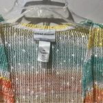 Alfred Dunner Spring Lake 3/4 Sleeve Top PXL Multicolor Mesh Cardigan Beachy Photo 4