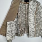 Lafayette 148 New York Beige Linen Blend Zip Up Blazer Size 14 Tan Photo 6