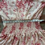 Princess Polly  Cream & Red Floral Sheer V-Neck Wide Smocked Waist Mini Dress 8 Photo 7