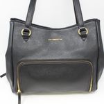 Liz Claiborne Triple-Zip Faux Saffiano Satchel Bag Black Photo 1