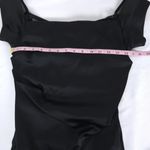 Betsy and Adam Black Satin Cocktail Dress Photo 10