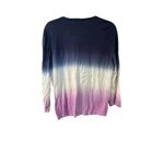 Talbots Cotton Blend Cardigan Pink White Navy Dip Dye Size XL Photo 1