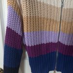 Aerie Multicolor Striped Cardigan large collar medium Photo 2