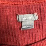 Aerie  Ribbed Burgundy Crew Neck Short Sleeve T Shirt Womens Size L Photo 1