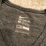 Nike  Dri Fit Athletic Cut Striped Heathered V-Neck Shirt‎ Grey Small Photo 2