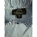 J.Crew  Organic Cotton Long Sleeve Ruffleneck Top Stripe Blue Size‎ XS Photo 2