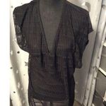 New NWT Swimwear Black Coverup Large L V Neck Photo 0