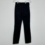 Madewell Size 25 Stovepipe High Rise Skinny Black Denim Jeans Moto NWT Photo 4