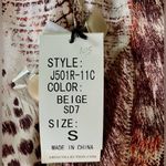 Lindi By Aria Collection Reversible Jacket/ Top. Size Small. Beige Shimmer/Multi Tan Photo 11