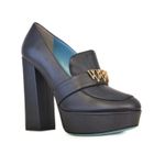 Valentina Rangoni Minnie Platform Black Diamond Heel Pewter Leather Size 10 NWOB Photo 1