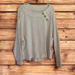 Free People We The Free Womens Ivory Large Pullover Sweater Button Detail Photo 1