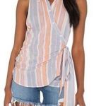 Free People  Top Revolve NWT Striped Sleeveless Wrap Shirttail Hem Womens SIze XS Photo 0