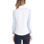 Red Valentino  Blue Ruffle Button Down Women Shirt, size 4 / EU 42 Photo 7