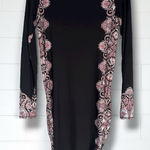 Rachel Roy Women's Small Black Jewel Box Combo Multicolored Bodycon Midi Dress Photo 0