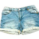 Serra  Stretchy rolled up dark denim shorts Photo 0