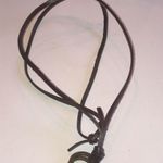 Brass Tone HUGE Boho Wing & Heart Pendant Leather Cord Adjustable Necklace Photo 5