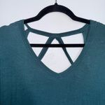 Maurice's 24/7 Scoop Cowl Strappy Back Tee Dark Teal Short Sleeve Photo 2