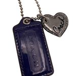 Coach  Blue Silver Heart Poppy Replacement Hang Tag Bag Charm Photo 0