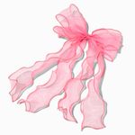 Blush Pink Fairy Long Tail Hair Bow Clip Photo 0