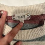 Pink Rose Cozy Striped Sweater - Size M Photo 3
