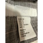 H&M  Gray Plaid Long Sleeve Shaw Collar Pocket Open Blazer Coat Jacket Size 2 Photo 2