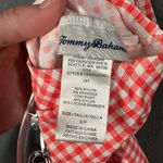 Tommy Bahama Womens Small Coral White Gingham High Neck Dress UPF 50 Tie Back Photo 4