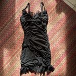 THATS SO FETCH BLACK MESH RUCHED CAMI DRESS Photo 1
