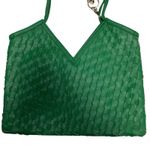White House | Black Market  Women's Green Woven Vegan Leather Shoulder Bag Photo 3