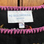 Mi Golondrina Black multicolor Shift Kaftan Huipil Tunic Dress Size Medium Photo 2