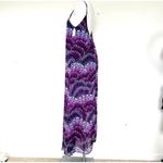Planet Blue Blu Moon Maxi Cover Up Dress Women one Size Goddess U Back Celebrity Purple NWT Photo 6