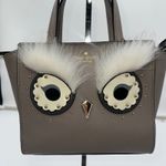 Kate Spade New York Owl Top Handle Crossbody Bag Taupe Saffiano Leather Photo 2