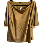 Ann Taylor  Women's Olive Cowl Neck Satin 3/4 Sleeve Blouse Size 2XL Photo 0